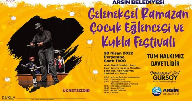 Arsin'de çocuk oyunları ve kukla festivali başlıyor
