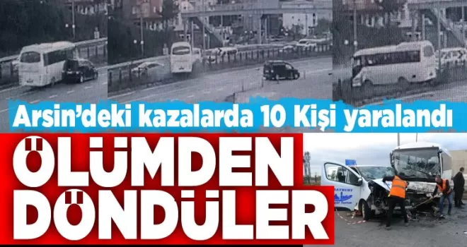 Arsin'de peşpeşe kaza! 10 yaralı