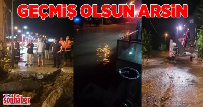 Arsin’de sağanak hayatı olumsuz etkiledi