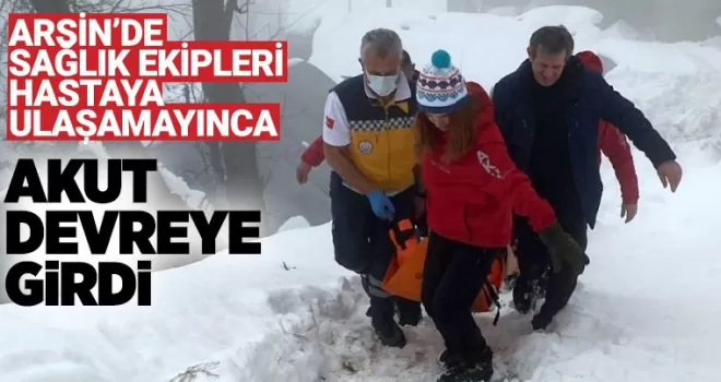 Arsin'de sağlık ekipleri hastaya ulaşamayınca AKUT devreye girdi