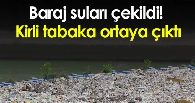 Artvin’de baraj suları çekildi! Kirli tabaka ortaya çıktı