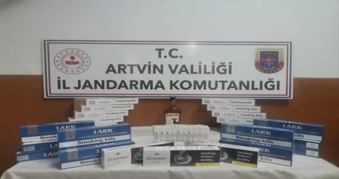 Artvin'de gümrük kaçağı sigara ve içki ele geçirildi