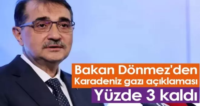 Bakan Dönmez'den Karadeniz gazı açıklaması: Yüzde 3 kaldı