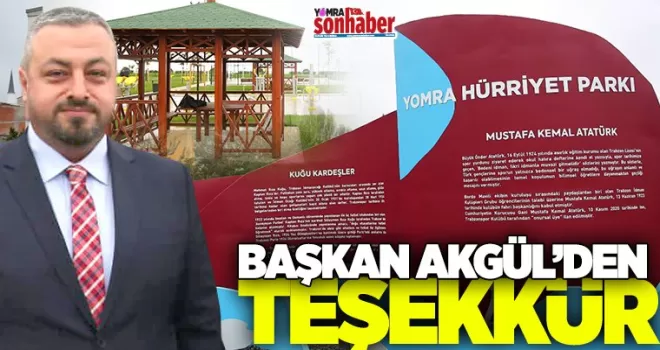 Başkan Akgül’den teşekkür