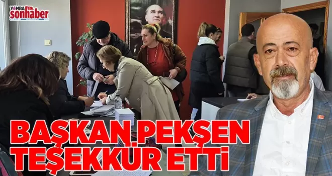 Başkan Pekşen’den teşekkür