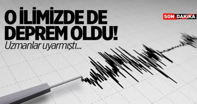 Bir ilimizde daha deprem oldu! Uzmanlar uyarmıştı