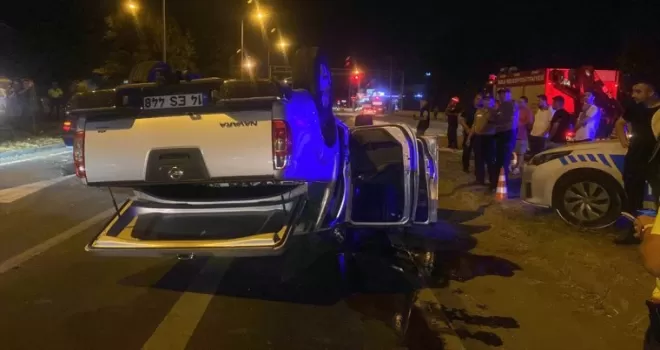 Bolu’da devrilen kamyonetteki 4 kişi yaralandı
