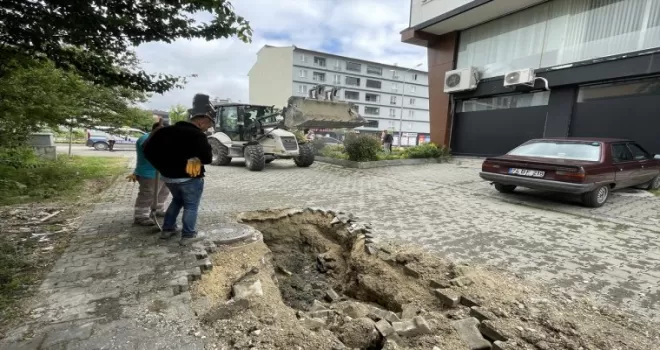 Bolu’da kanalizasyon çalışmasında doğal gaz borusu hasar gördü