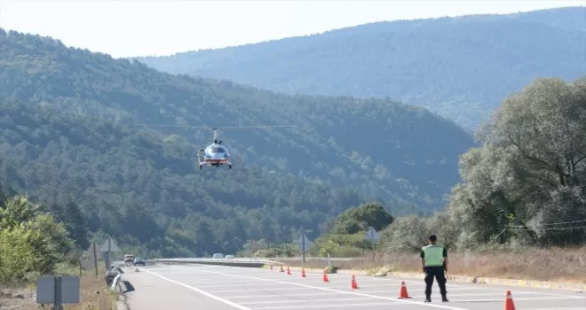 Bolu’da kural ihlali yapan sürücüler “cayrokopter“ ile tespit edildi