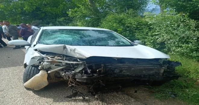 Boyabat’ta iki otomobilin çarpıştığı kazada bir kişi yaralandı