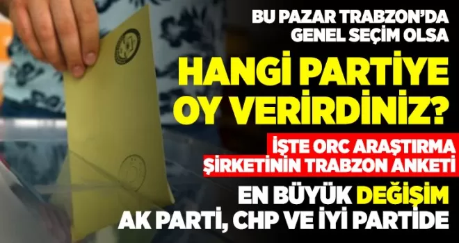 Bu Pazar Trabzon’da Genel Seçim olsa, hangi parti kazanır? Belli oldu...