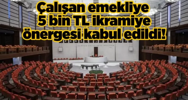 Çalışan emekliye 5 bin TL ikramiye önergesi kabul edildi!