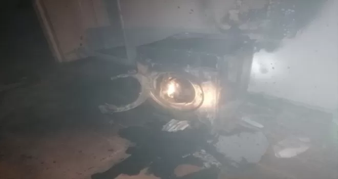 Çarşamba bir evde çıkan yangında hasar oluştu