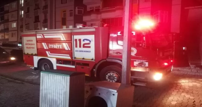 Çarşamba'da kundaklanan kamyonette hasar oluştu