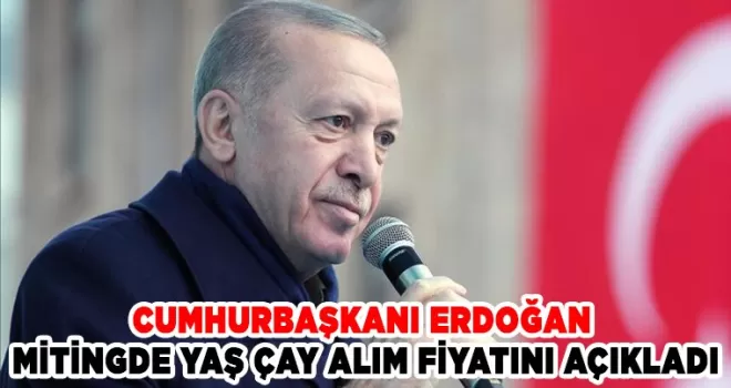 Cumhurbaşkanı Erdoğan mitingde yaş çay alım fiyatını açıkladı