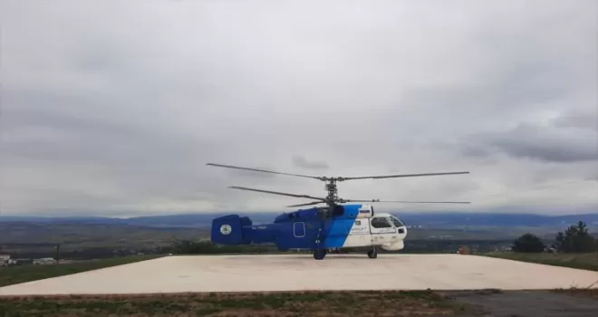 Denizli'de düşen yangın söndürme helikopterinin havalanma anı görüntülendi