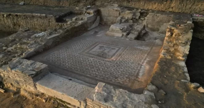 Düzce’de antik kentte “aslanlı mozaik“ bulundu