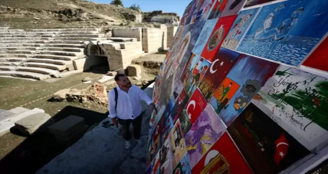 Düzce’de Cumhuriyetin 100. yılına özel resim sergisi antik kentte açıldı