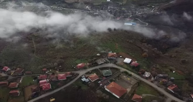 Düzce'nin üzerini sis tabakası kapladı