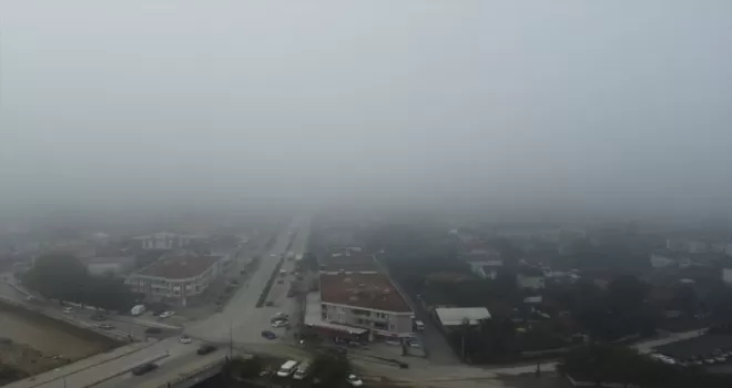 Düzce Ovası'nda sis dron ile görüntülendi