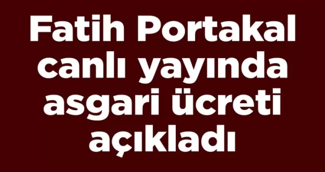 Fatih Portakal canlı yayında asgari ücreti açıkladı