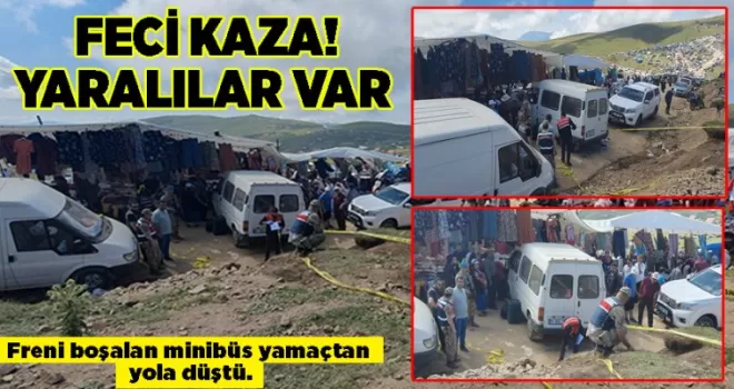 Feci kaza! Freni boşalan minibüsün altında kaldılar