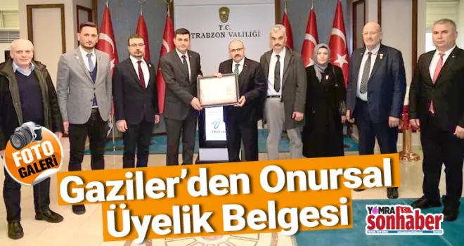 Gazilerden Onursal Üyelik Belgesi