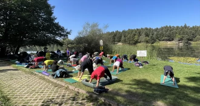 Gölcük Tabiat Parkı’nda yoga etkinliği