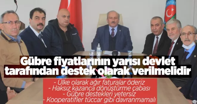 Gübre fiyatlarının yarısı devlet  tarafından destek olarak verilmelidir