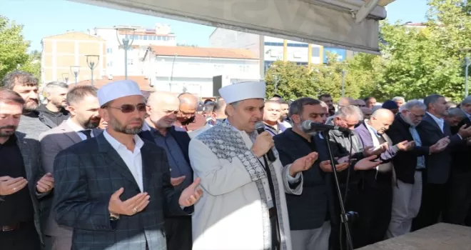 Havza’da, hayatını kaybeden Filistinliler için gıyabi cenaze namazı kılındı