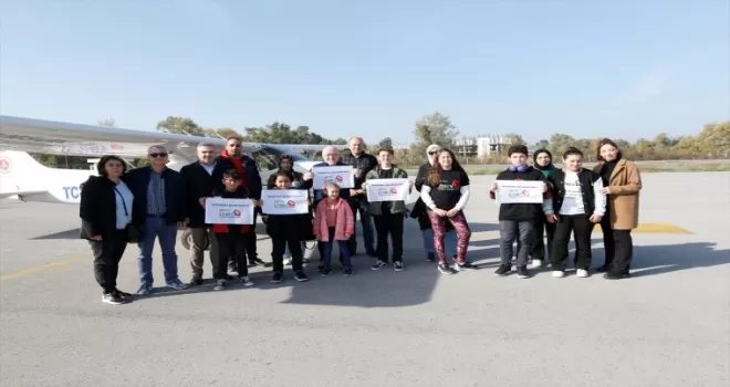 Hiç uçağa binmeyen lösemili çocuklar Samsun'a gökyüzünden baktı