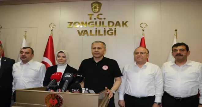 İçişleri Bakanı Yerlikaya selden etkilenen Zonguldak’ta konuştu:
