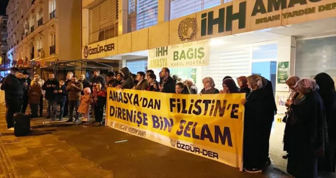 İsrail’in Mescid-i Aksa saldırısı Amasya’da protesto edildi