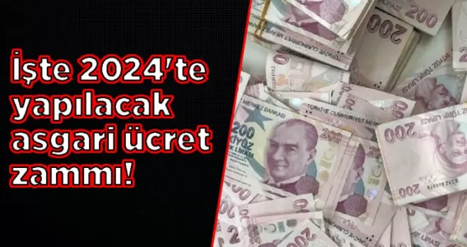 İşte 2024’te yapılacak asgari ücret zammı!