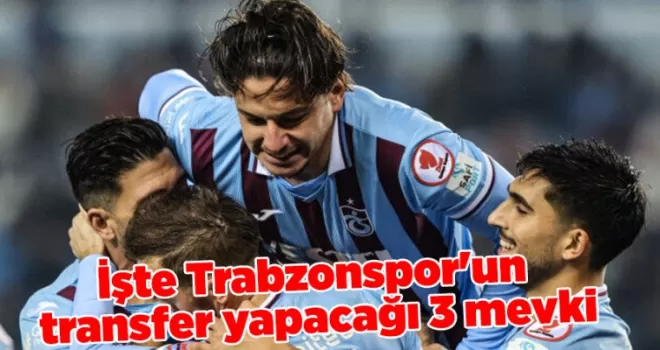 İşte Trabzonspor’un transfer yapacağı 3 mevki