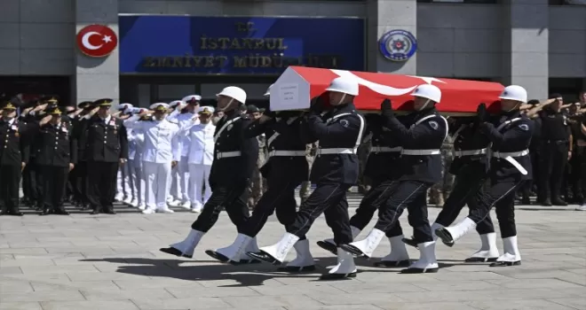 Kağıthane’de şehit olan polis memuru için tören düzenlendi