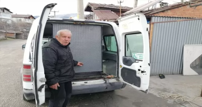 Karabük'te engelli servisinin tekerlekli sandalye rampası çalındı