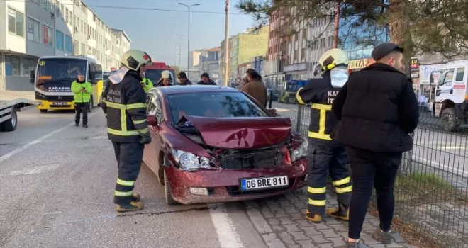 Karabük’te otomobil ile cipin çarpıştığı kaza kamerada