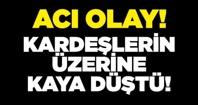Kardeşlerin üzerine kaya düştü...