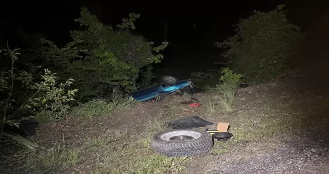 Kastamonu’da devrilen otomobilin sürücüsü ağır yaralandı
