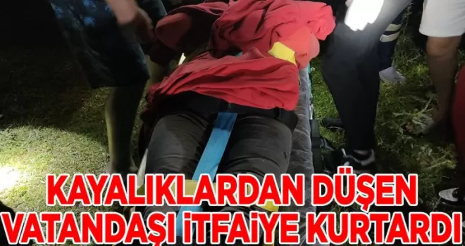 KAYALIKLARDAN DÜŞEN VATANDAŞI İTFAİYE KURTARDI