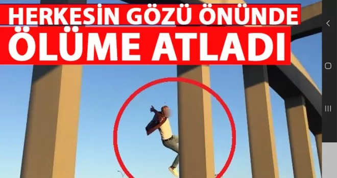 Köprüden ölüme atladı! O anlar kamerada