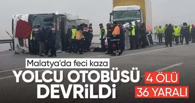 Malatya’da yolcu otobüsü devrildi: Çok sayıda ölü ve yaralı var