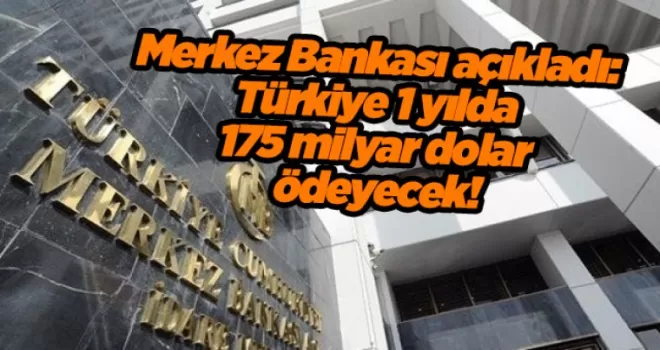 Merkez Bankası açıkladı: Türkiye 1 yılda 175 milyar dolar ödeyecek!