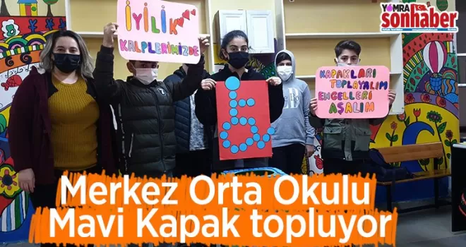 Merkez Orta Okulu Mavi Kapak topluyor