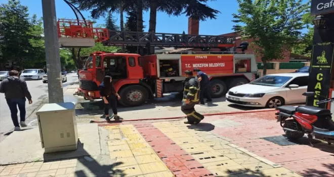 Merzifon’da kafede çıkan yangın söndürüldü