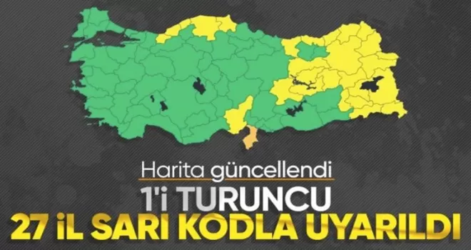 Meteoroloji 28 ili sarı ve turuncu kod ile uyardı
