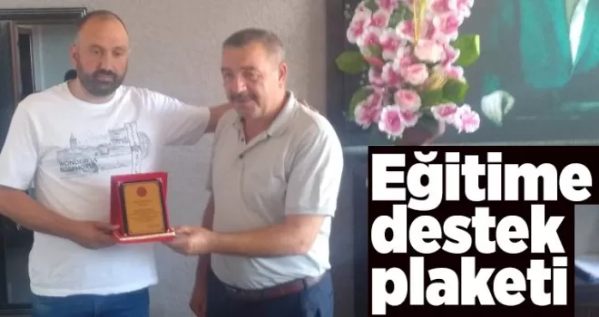 Milli Eğitim’den İş İnsanına teşekkür plaketi