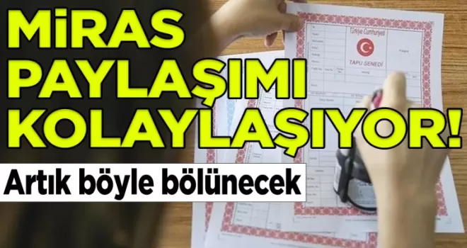 Miras Tapu Kalanlar Dikkat! Miras Paylaşımı Komple Değişti!