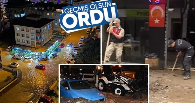 Ordu’da sel sonrası kapanan sahil yolunda çalışmalar sürüyor